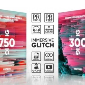 Glitch Transitions Presets Titles Logos Assets Sound FX Pack